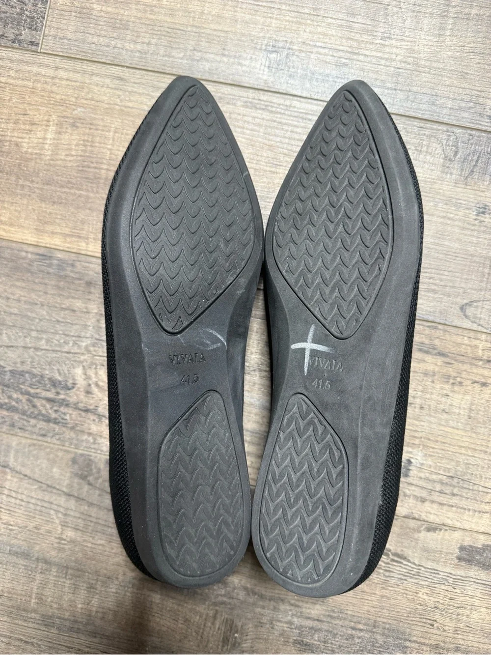 Viviana Black Pointed-Toe Knit Ballet Flats Point Women's Size 41.5 10